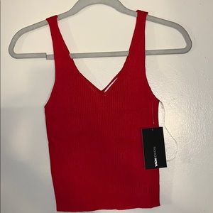 Red crop top sweater